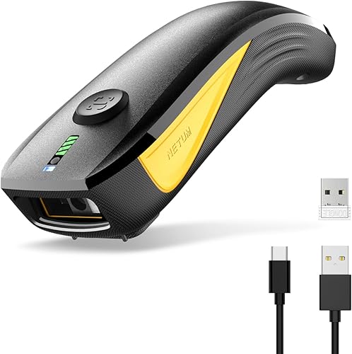 NETUM CS8501 Escáner de código QR inalámbrico - Escáner de código de barras Bluetooth actualizado, mini lector de código de barras portátil 1D y 2D