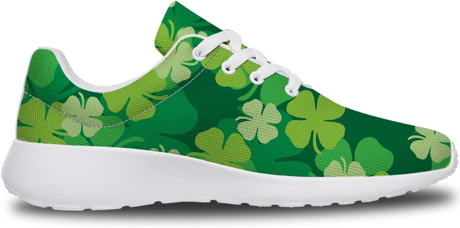 St Patricks Day Shamrock Shoes Mens Womens Fashion Sneakers Tennis Shoes Comfortable Running Walking Shoes Gifts for Friends