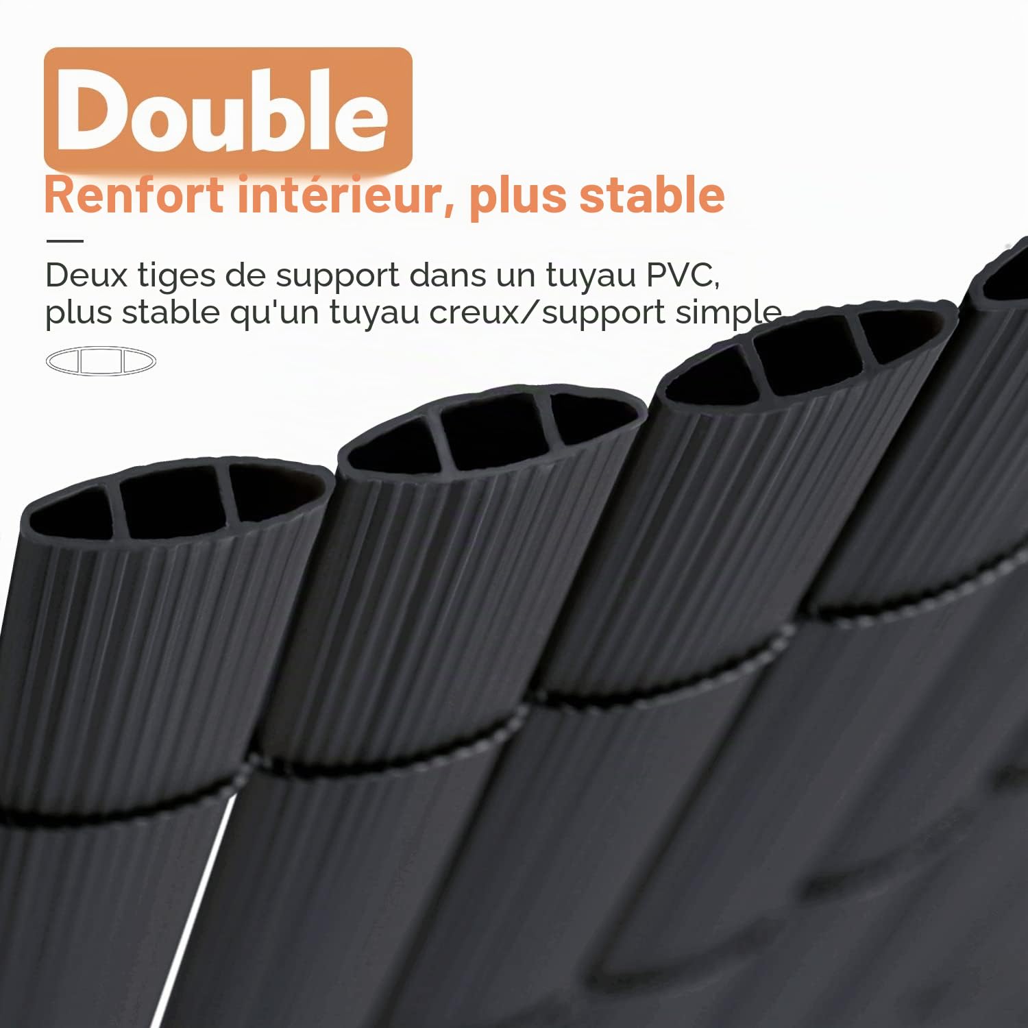Sekey Brise-Vue en PVC - 160 x 500 cm - Double Renfort intérieur - avec Serre-câbles - Brise-Vue - Brise-Vue - Imperméable - sans perçage - pour Balcon, Jardin, Anthracite