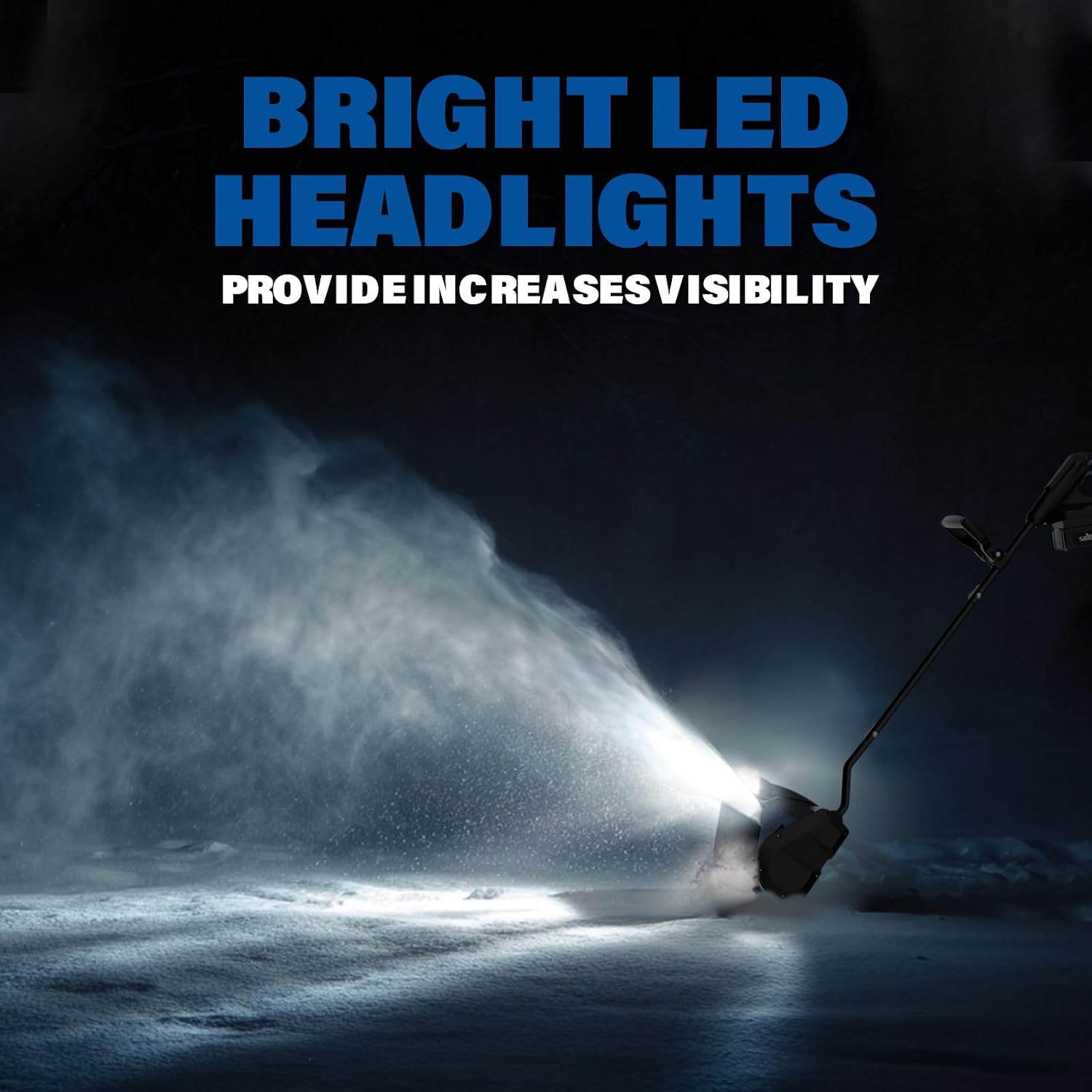 SOYUS Cordless Snow Shovel, 20V Electric Snow Blower, 12-Inch Clearing Width & 20-Ft Snow Throw, with LED Spotlight and Adjustable Front Handle (4.0Ah Battery, Quick Charger and Dust Cover Included)