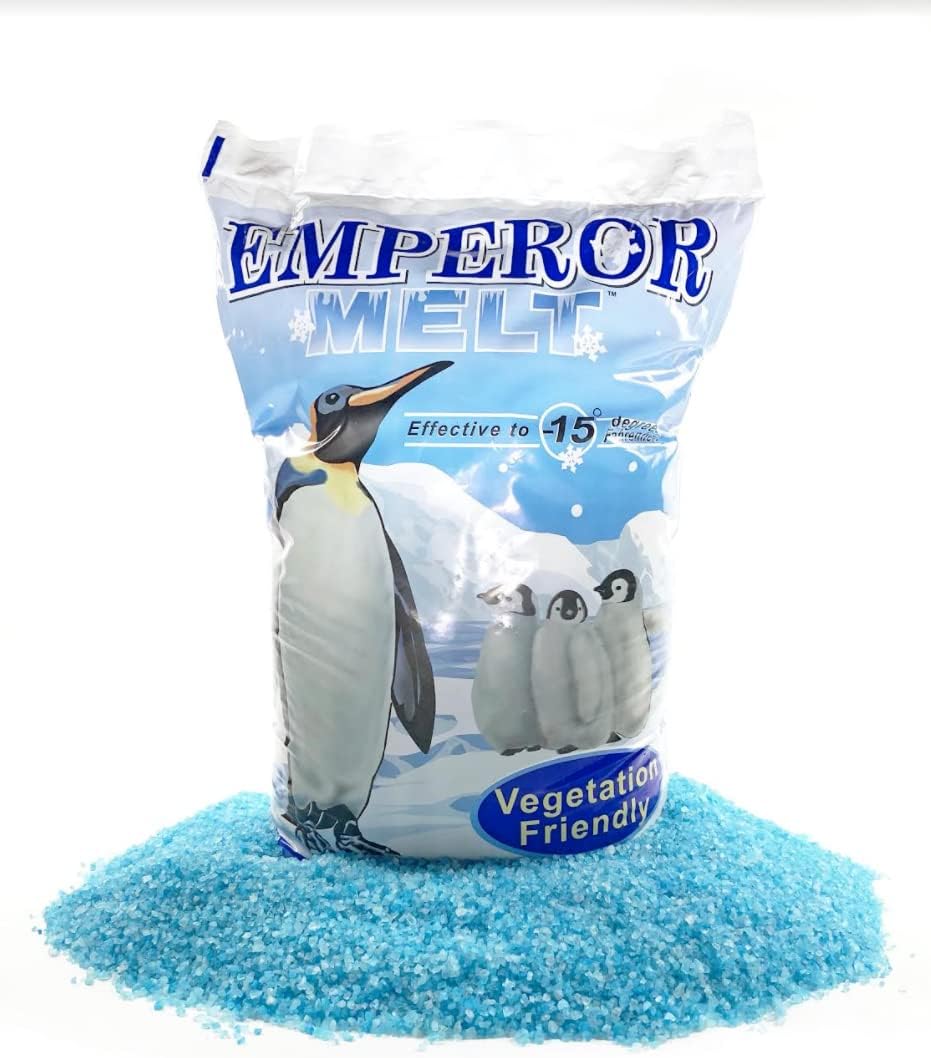 Peach Country Blue Emperor Ice Melt. Environmentally Friendly Ice Melter and Pet Safe Ice Melt Effective to temperatures of -15 Degrees Fahrenheit. Comes in a 50lb Bag. : Patio, Lawn & Garden