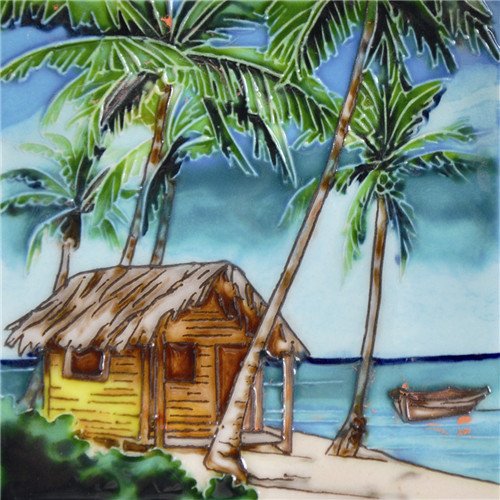 Relax Beach House - Decorative Ceramic Art Tile - 6"x6"