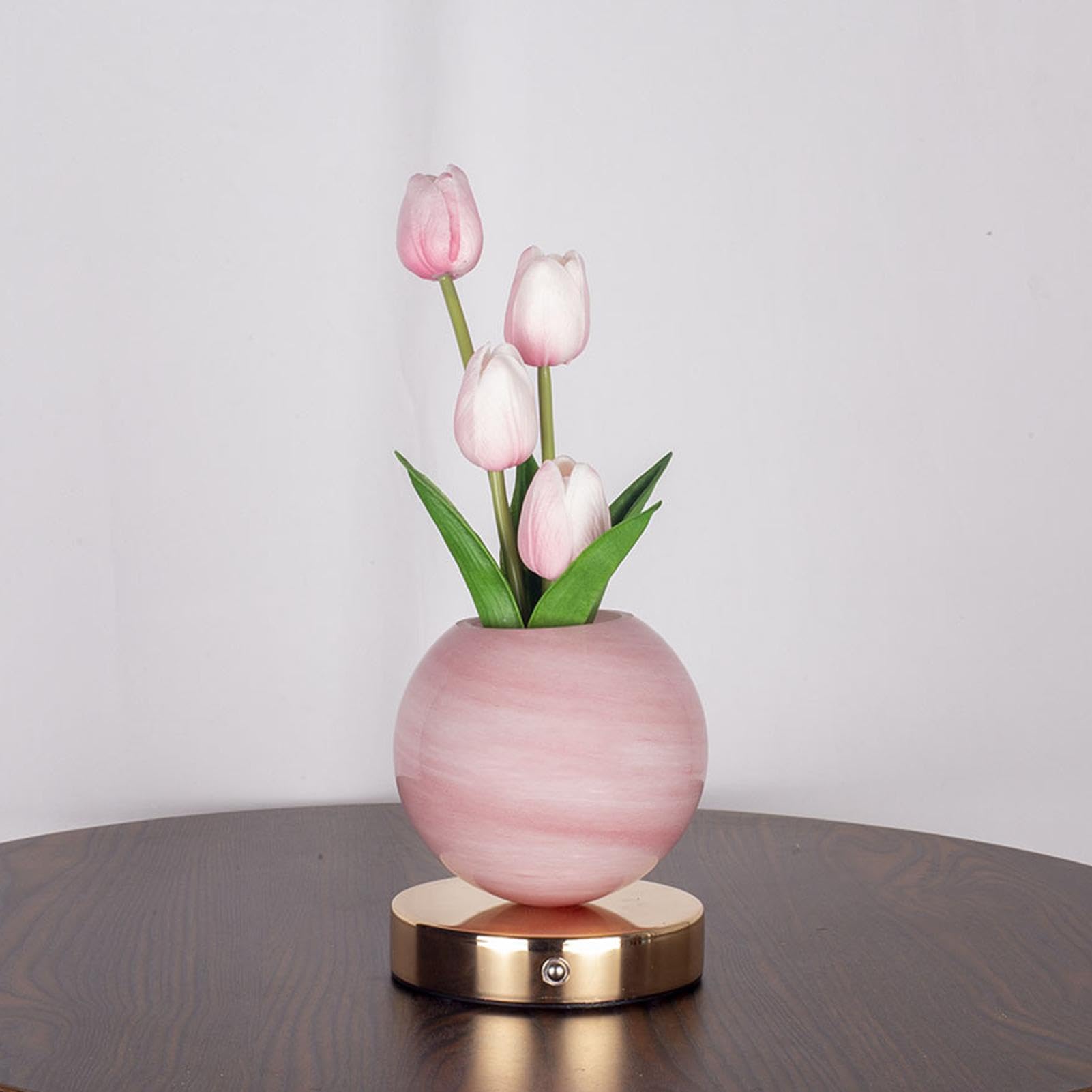 Lampa Biurkowa Kwiatowa 3-Kolorowa, Ściemnialna, Dotykowe Sterowanie, | Podświetlane Tulipany LED Lampka Nocna Damska Sypialnia Stolik Nocny Toaletka Czytanie