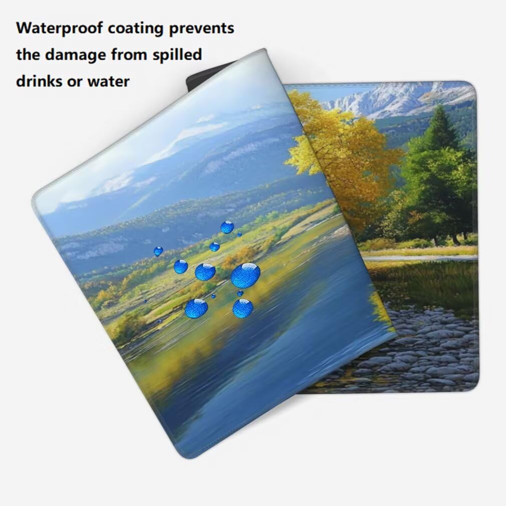 Alfombrilla Raton XXL 1000 x 500 x 3 mm, Mouse Pad Grande Gaming, Alfombrilla de Raton Árbol Dorado Mousepad Lavable Desk Mat para Juegos Y Oficina, Impermeable y Antideslizante (Paisaje) -MP1561