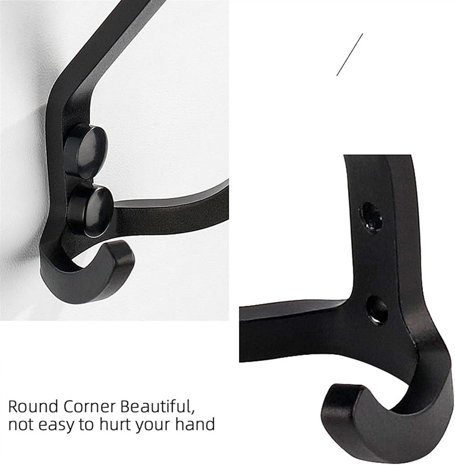 Wall Mounted Coat Hook Wall Mounted Hooks Folding Towel Hanger Nail Free Installation Wall Hooks Coat Clothes Holder Rack Coats for Wall Bathroom Decorative Hat Rack (Color : Silver 3) (BLACK GOLD 1 )
