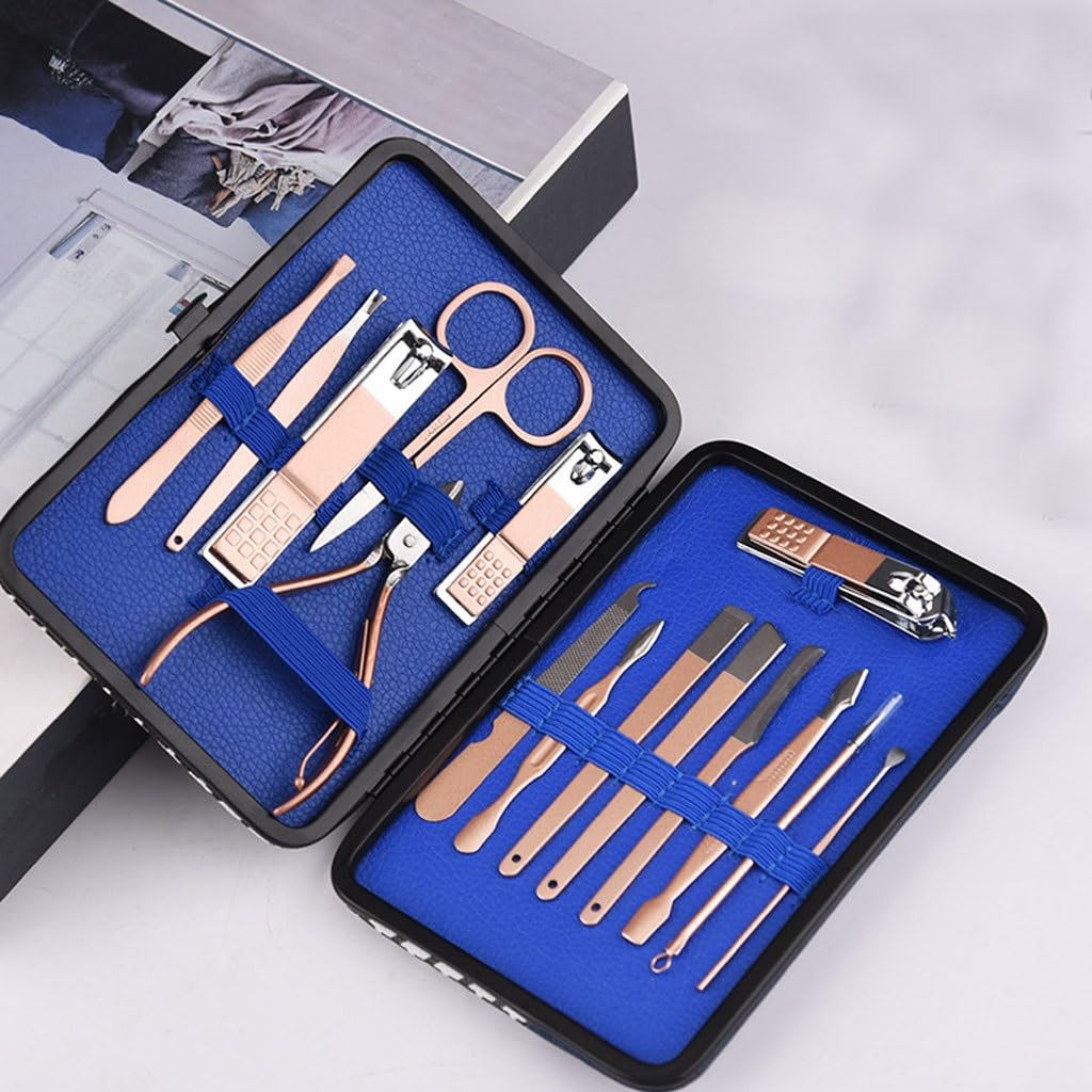 Set di 15 Pezzi per Manicure e Bellezza, forbicine per Unghie Portatili, Strumenti multifunzionali per la casa