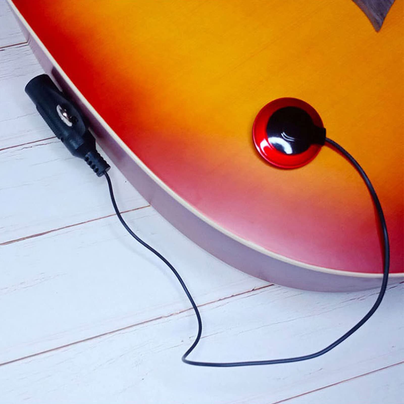 DRAGONRUN Piezo Contact Mic Pickup for Guitar Accessory for Ukulele Violin Mandolin Banjo Microphone Banjo, Red