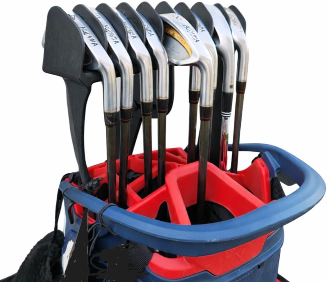 No-Rattle Golf Club Organizer – Anti-Slip, Prevents Club Loss, Fits Cart & Some Stand Bags (Check Size), Iron Only (No Woods/Driver)