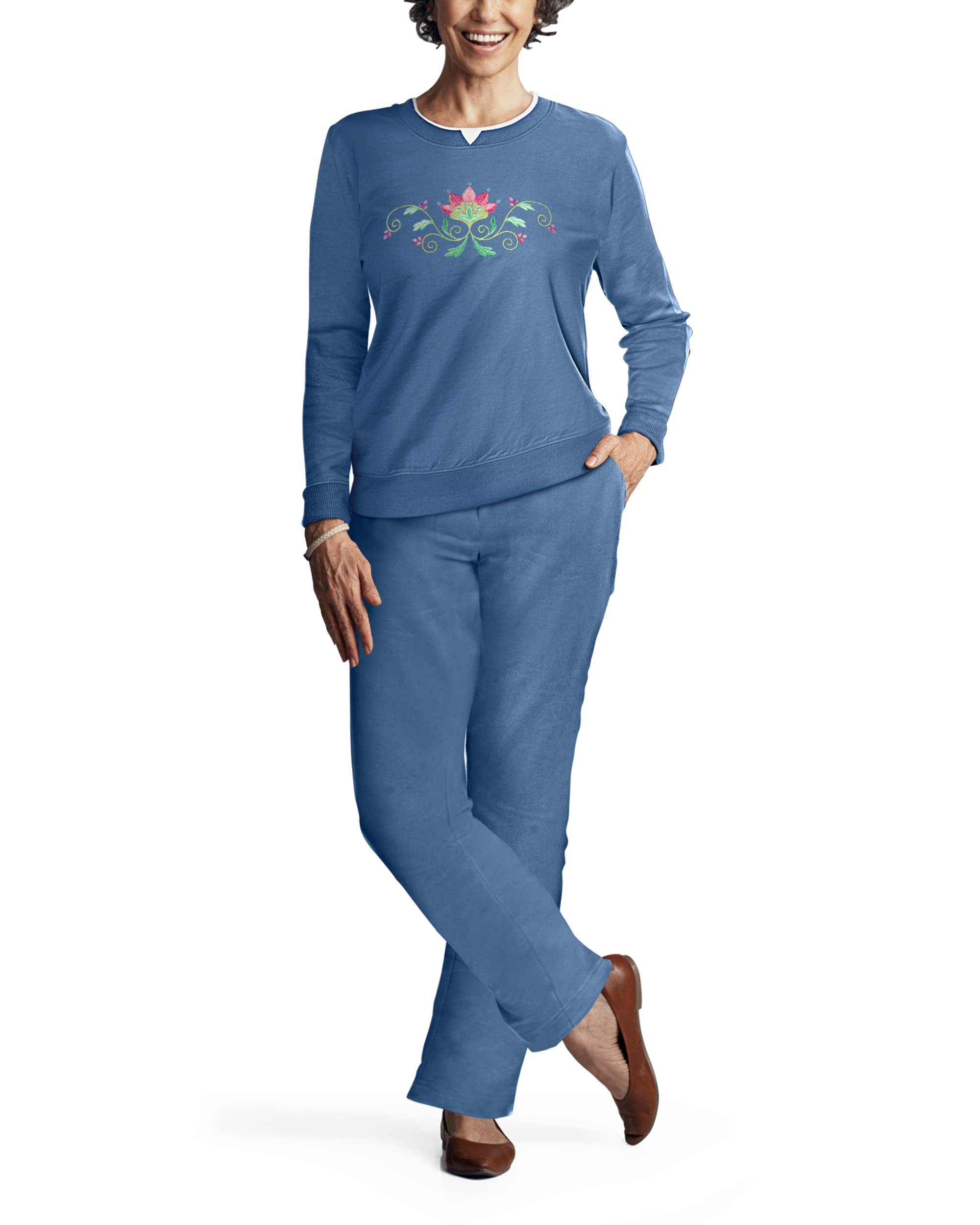 Pembrook Womens Sweat Suits Two-Piece - Ladies Sweatsuits Sets Embroidered Fleece Sets for Women 2 Piece