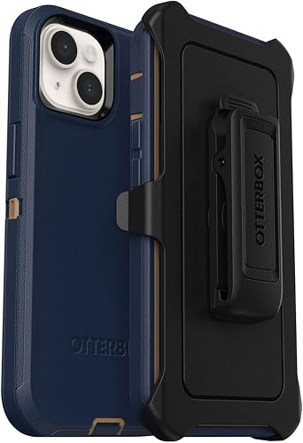 OtterBox iPhone 14 & iPhone 13 Only - Defender Series Case - Blue Suede Shoes - Rugged & Durable - with Port Protection - Holster Clip Included - Non-Retail Packaging