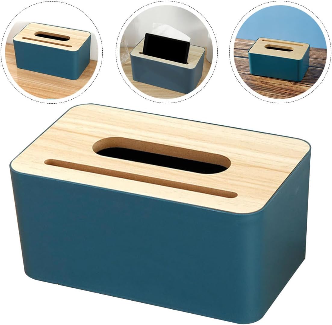 Rectangular Tissue Box Cover Paper Holder for Desk Office Use