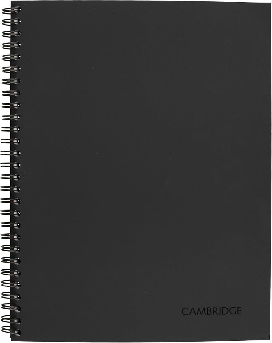 Amazon.com : Cambridge Limited Business Notebook, Action Planner, 7-1/4" x 9-1/2", 80 Sheets, Flexible Soft Touch Cover, Wirebound, Gray (06122) : Office Products