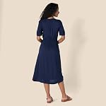 Amazon Essentials Womens Feminine Half Sleeve Waisted Midi A-line Dress