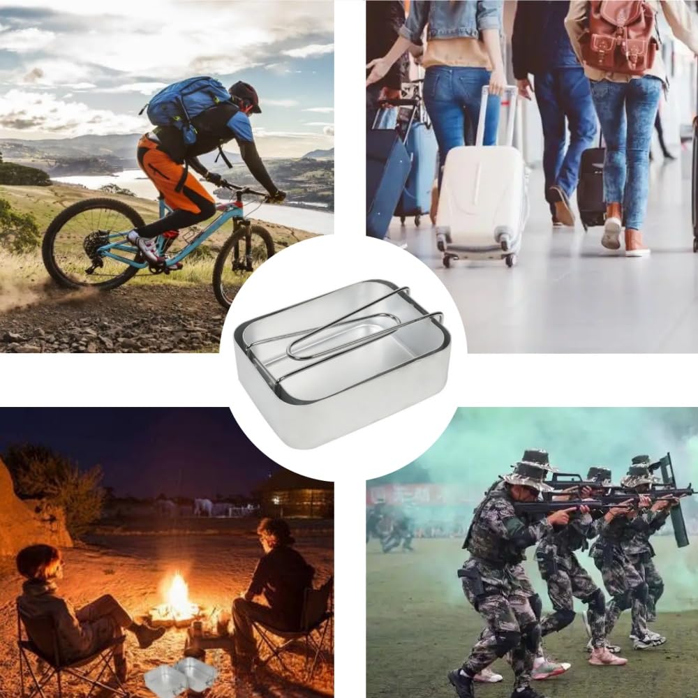 Lot de 2 boîtes gigognes en aluminium pour le camping et la cuisine, ensemble de boîtes en aluminium légères, idéales pour le camping, les festivals et les excursions de pêche