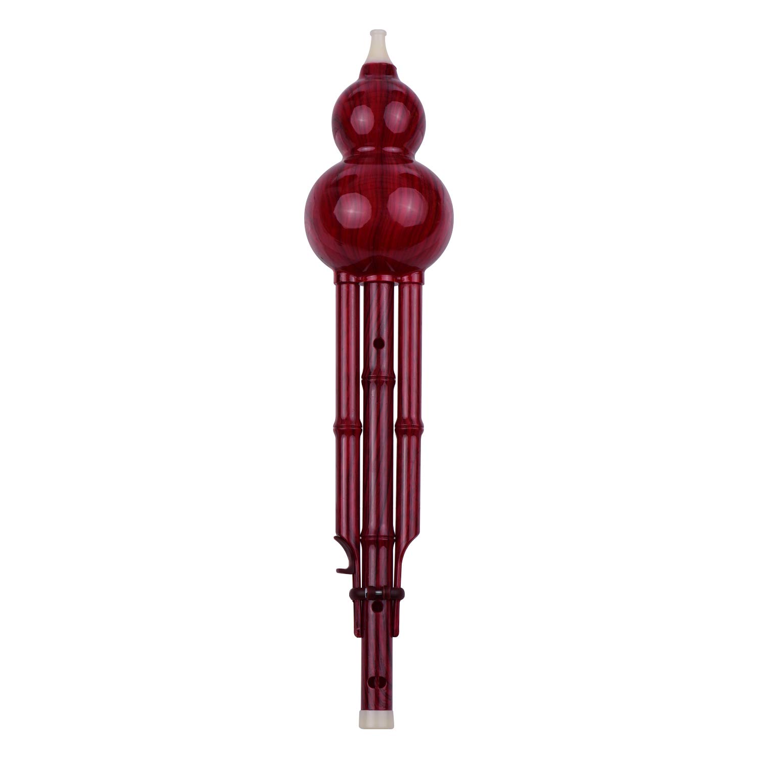 POENVFPO Flûte de Gourde Hulusi Traditionnelle à clé C, Gourde Naturelle Sculptée à la Main avec Tuyaux en Bambou, Instrument de Musique Léger de 157 G pour Débutants, Comprend un étui de Transport