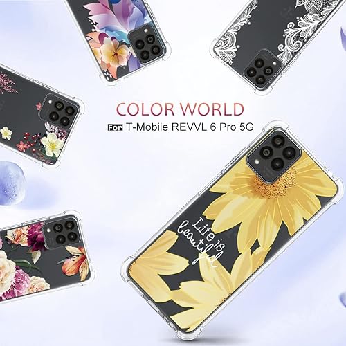 Miniatura 6 de Osophter Funda para Revvl 6 Pro 5G, Revvl 6X Pro 5G, transparente con protector de pantalla, TPU absorción de golpes, flexible para teléfono celular