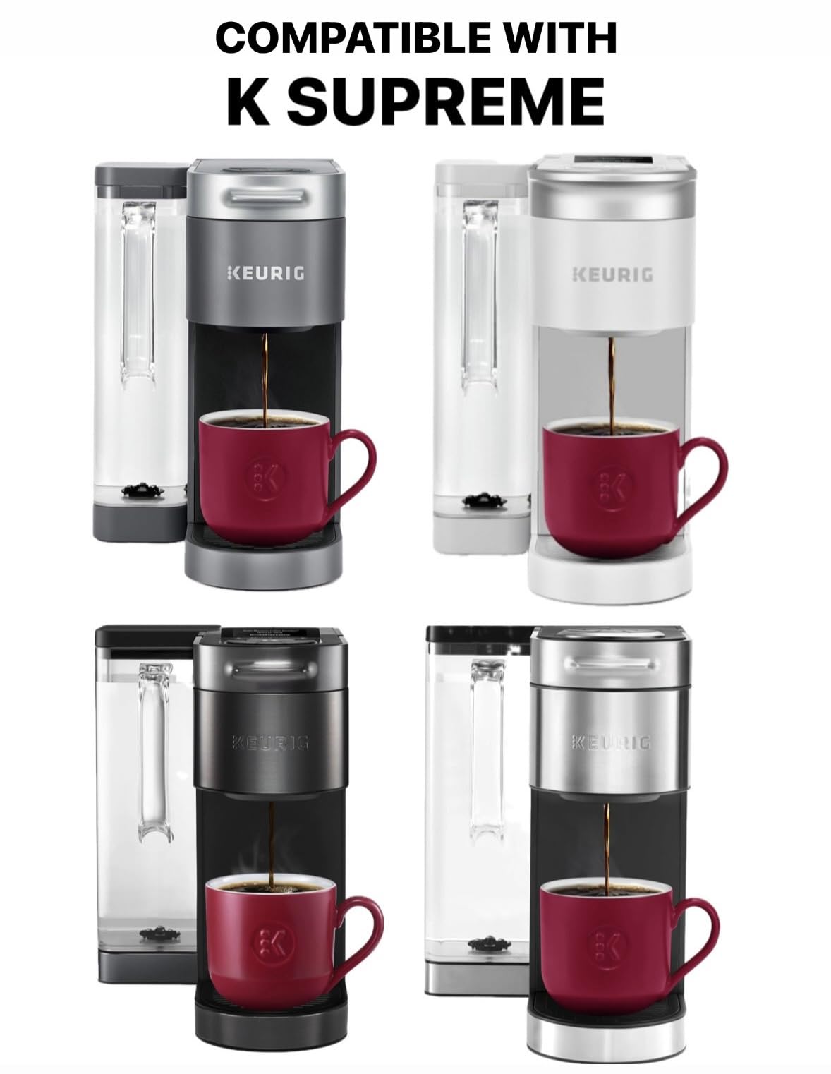 Simple Home Inspirations Quilted Cover Compatible with Coffee Brewing System (K Supreme, Dark Grey)