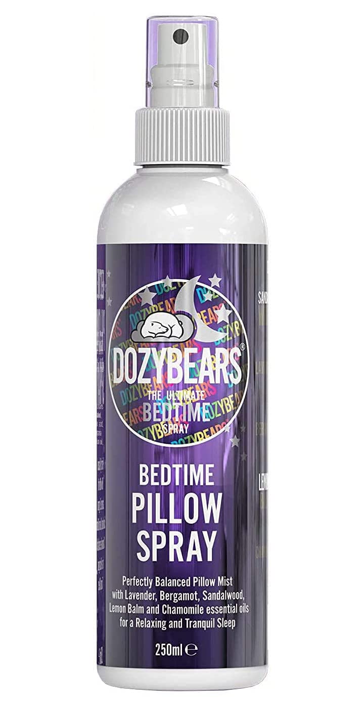 DOZYBEARSThe Ultimate Bedtime Pillow Spray 250ml | Calming and Relaxing Pillow Mist with Soothing scents of Lavender, Lemon Balm, Chamomile, Sandalwood and Bergamot