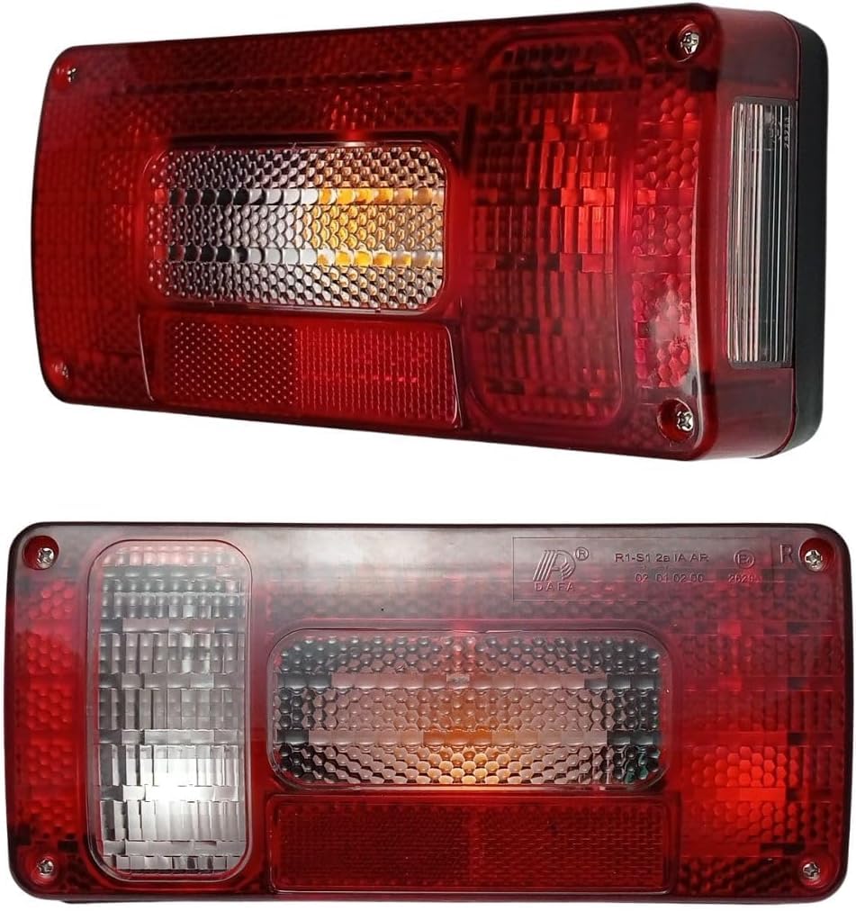 2 x Luz Trasera de Señalización de Freno para Remolque, Coche, Camión, Caravana, Camping, Rojo, Amarillo, Blanco, 12V, E4