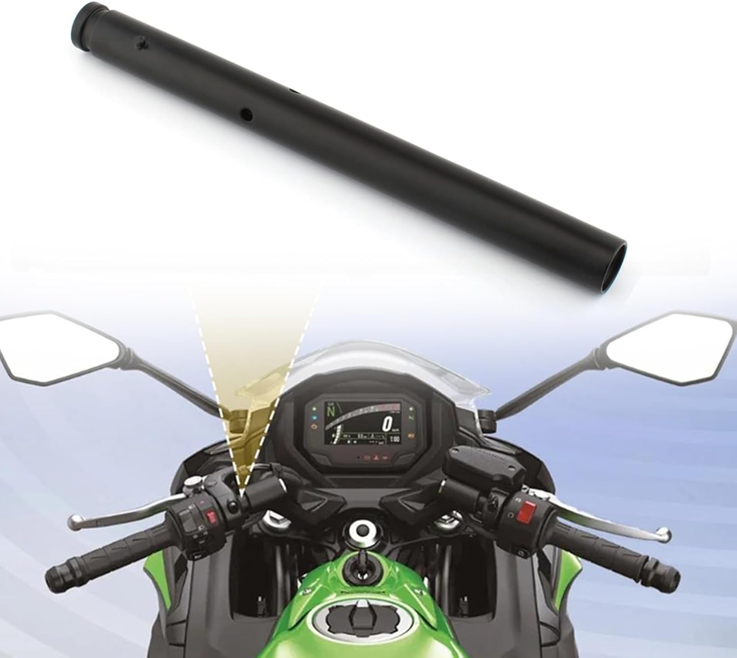 Motorcycle Front Directional Handle Handlebar Clip-on Fork Inner Tube Pipe Compatible with Kawasaki Ninja 650 EX650 KRT 2017-2025