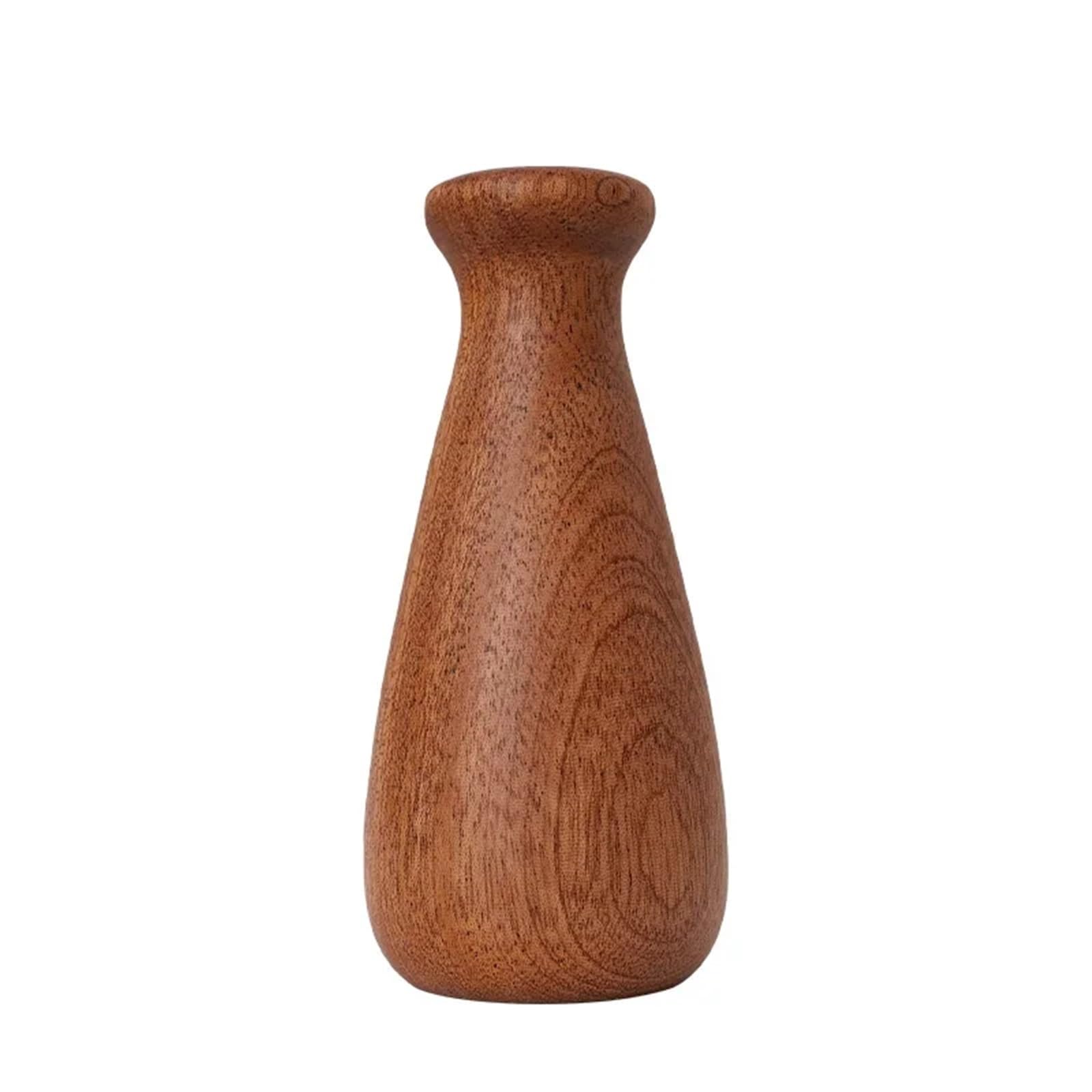 Geometric vase Wood Flower Vase Retro Table Decoration Simple Dry Holder Unique Art flowers(Color 1)