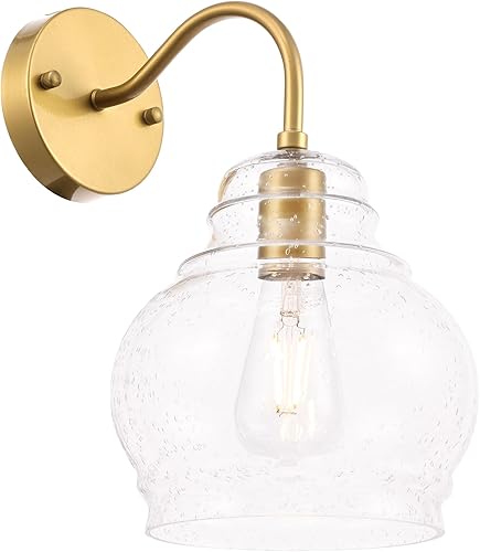 Miniatura 4 de Elegant Lighting Living District Interior Moderno Hogar Decorativo Brillante Techo Pierce 1 Luz Latón y Claro Sembrado Cristal Aplique de Pared