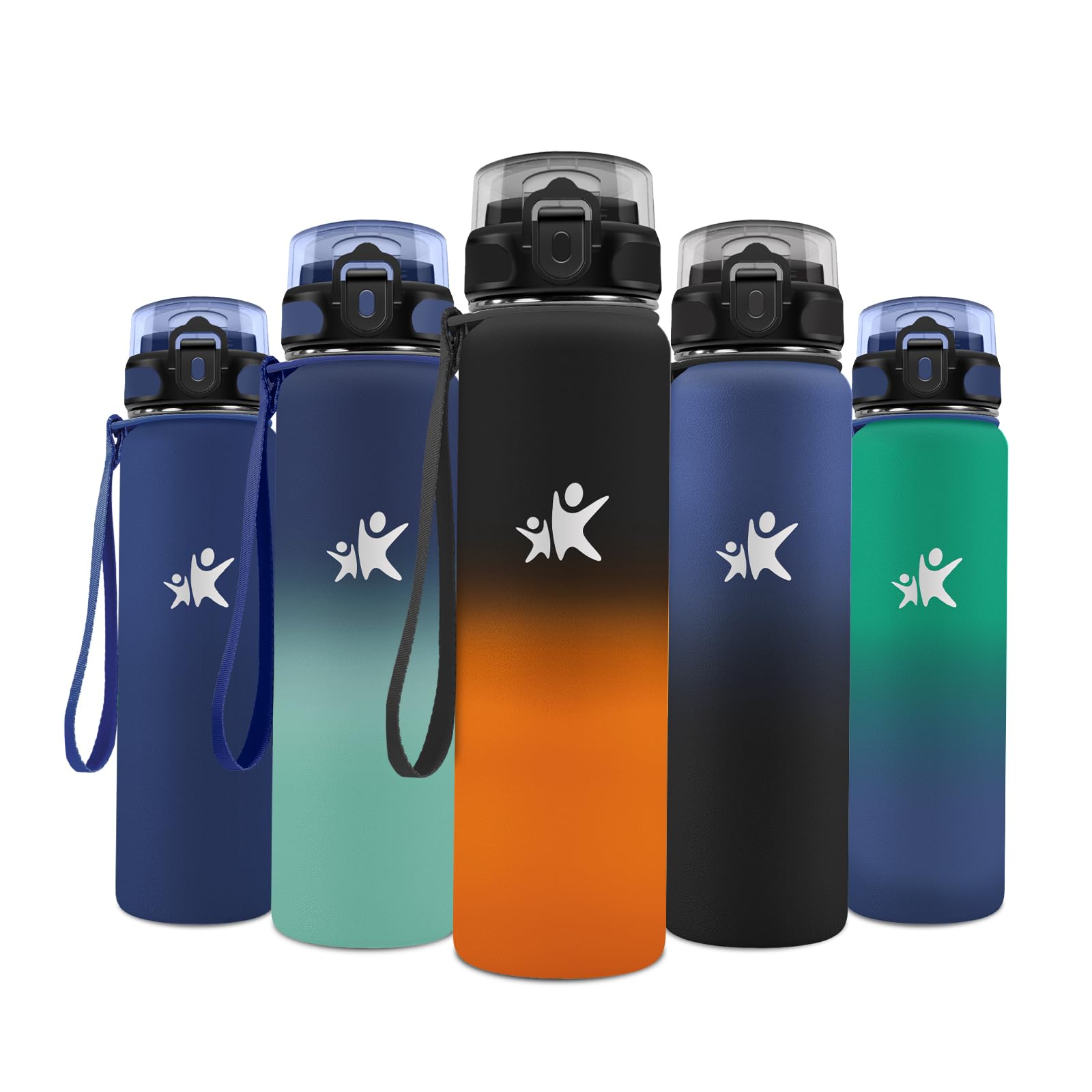 JAPORIA 1L Insulated Water Bottle Double Wall Flask with Straw, Etanche, BPA Free, Reusable, for Biking, Mountain, Hiking