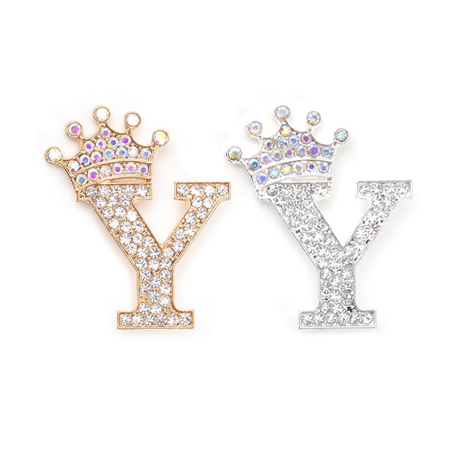 2Pcs Letter Brooches and Pins for Women A-Z Letter Brooch Pins Rhinestone Initial Accessories for Hat Backpacks Personal Custom Jewelry Gifts for Men Women