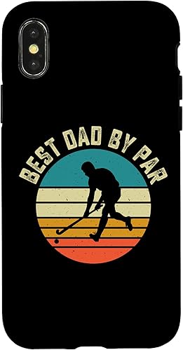 iPhone XXS Funny Hockey Best Dad By Par Frisbee Fathers Day Vintage Case