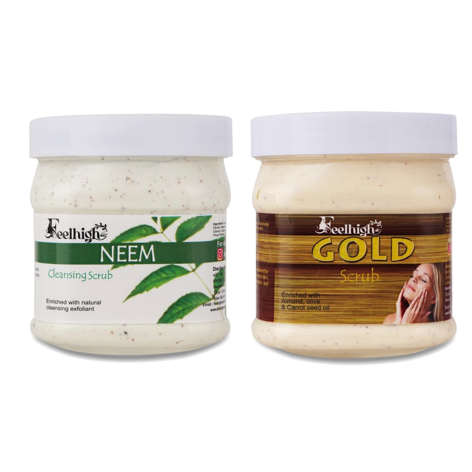 Face & Body Neem Scrub Helps to Deep Cleansing Scrub Enriched Natural Neem Extract-500ml And Gold Scrub Helps to Brightening skin 500ml Men & Women-image-12