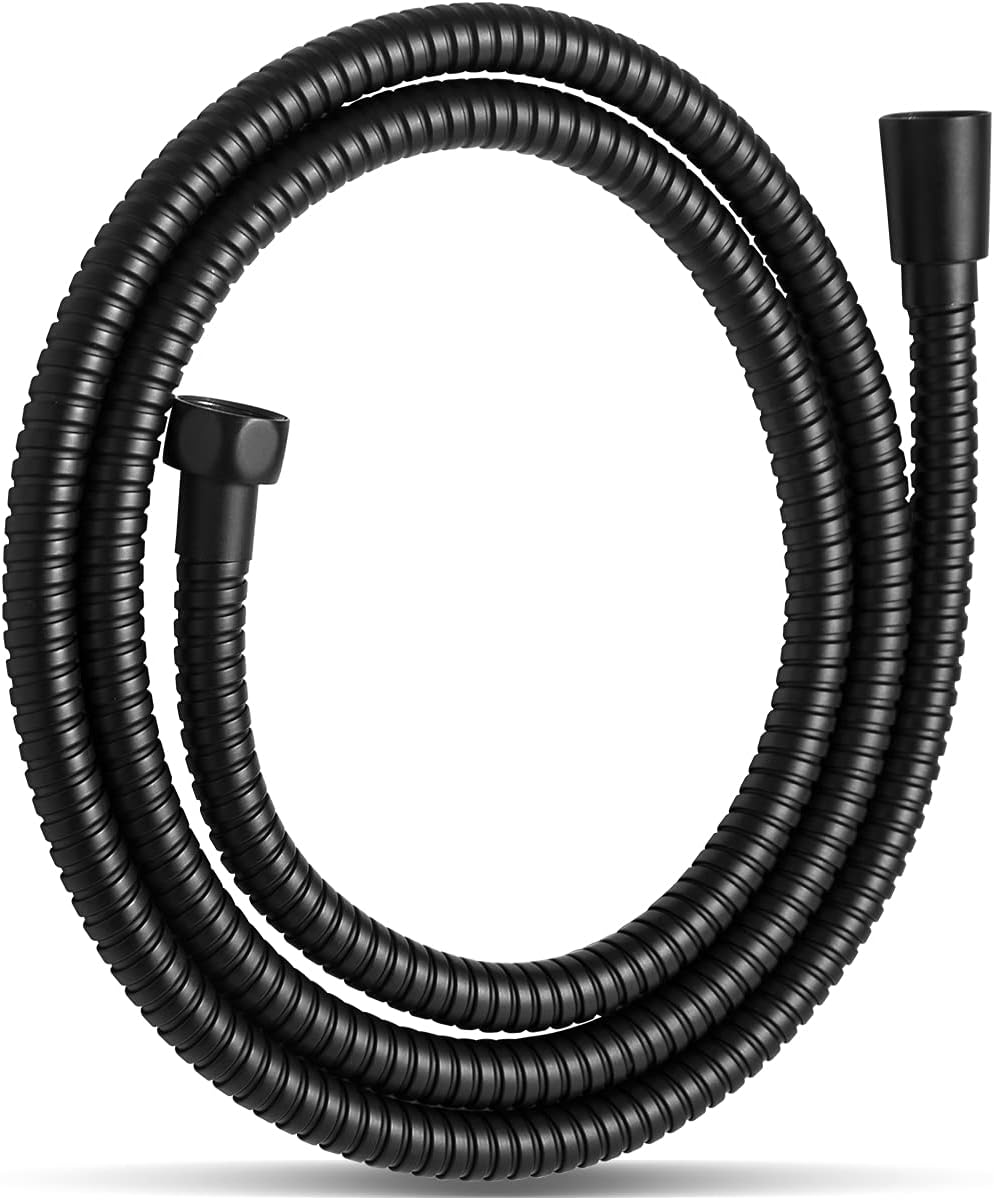 OFFO Shower Hose, Kink Free Stainless Steel Shower Hose Attachment Electroplating Handheld Shower Head Hose Flex Hoses Extension with Brass Insert & Nut for Pet Bathing Cleaning 80 in, Matte Black - Amazon product rated Grade B
