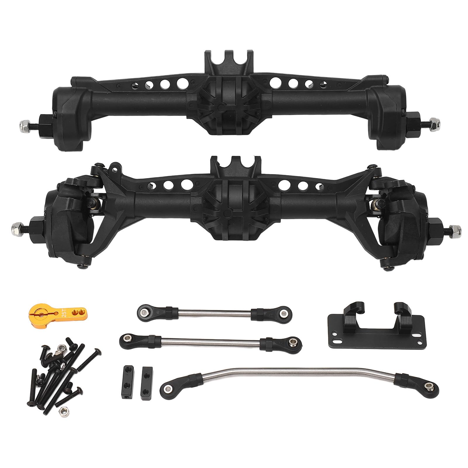 RiToEasysports Przednia Tylna oś RC Crawler, Aluminium Upgrade RC Crawler Oś dla SCX10 II 90027 90028 90046 90047 1:10 Scale Upgrade Części (BLACK)