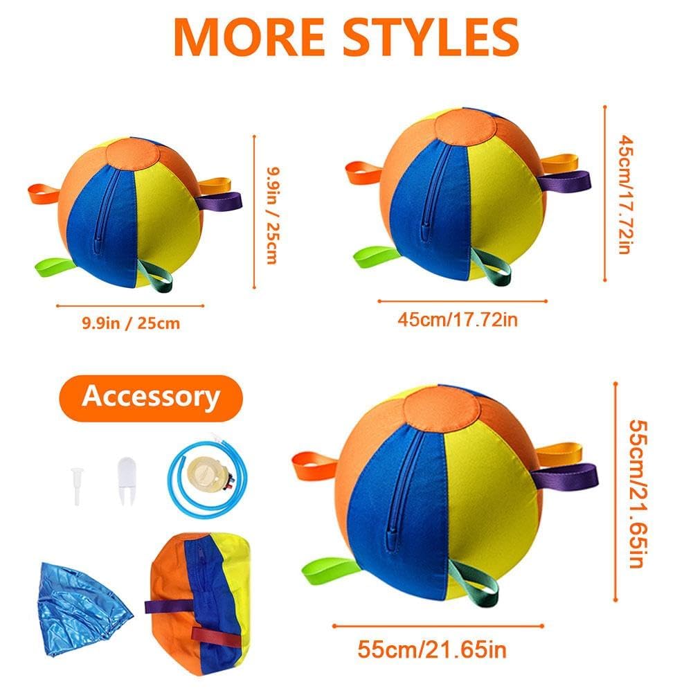 Herding Balls for Dogs, Calming Jumbo Ball for Dogs, 10 18 22 Inch Giant Inflatable Dog Ball with Reinforced Handles Cover & Pump, Durable Tear Resistant Toy for Training Exercise Play (55 cm/21.65in)