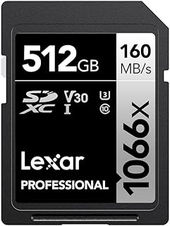 Lexar Professional 1066x 512GB SDXC UHS-I Card Silver Series, Up to 160MB/s Read