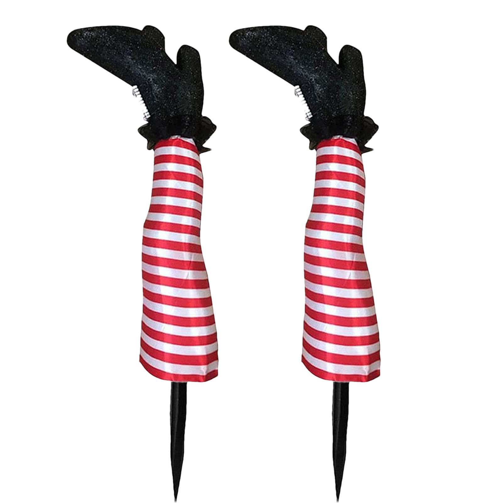 Jingan Red Halloween Witch Leg Yard Stakes | Witch Legs Halloween Yard Decorations | Halloween Witch Prop Holiday Ornament For Outdoor Indoor Yard Patio Lawn