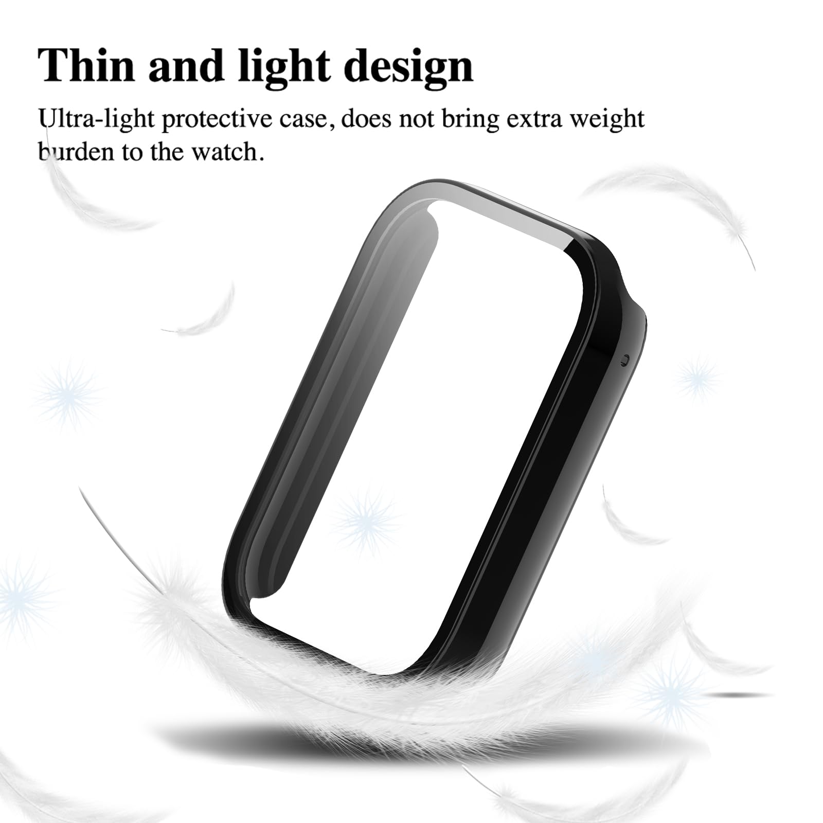sciuU Cover Protettiva compatibile con Xiaomi Smart Band 8, [Set di 2]Custodia con Protezione di Schermo in TPU, Morbida Copertura per Mi Band8 - Nero * 2