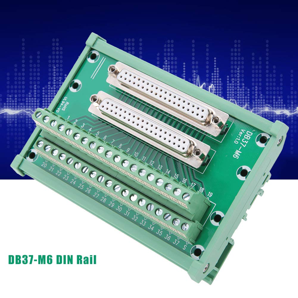 YWBL-WH Morsettiera DB37-M6 Doppia Femmina Montaggio DIN per Interfaccia Elettronica Industriale e Automazione