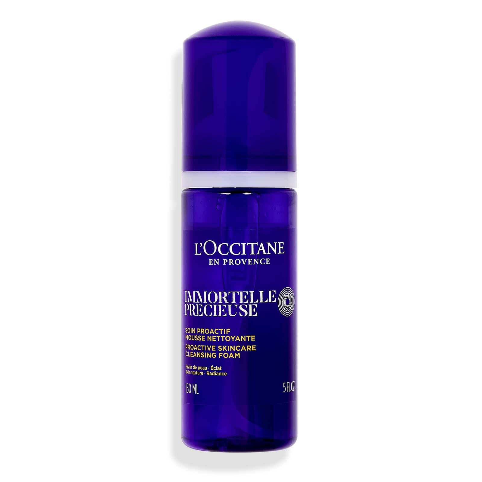 L'OCCITANE - Mousse Nettoyante Immortelle Précieuse - 150 ml - Nettoie en douceur et affine le grain de peau - Fabriqué en France