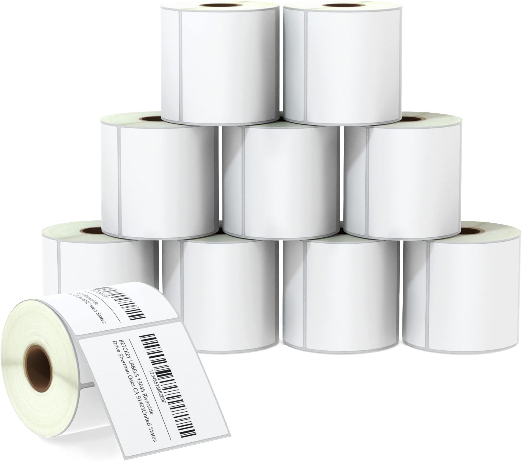 - BETCKEY - 3" x 3" (76 mm x 76 mm) Multipurpose & Large Square Labels Compatible with Zebra & Rollo Label Printer,Premium Adhesive & Perforated [10 Rolls, 5000 Labels]