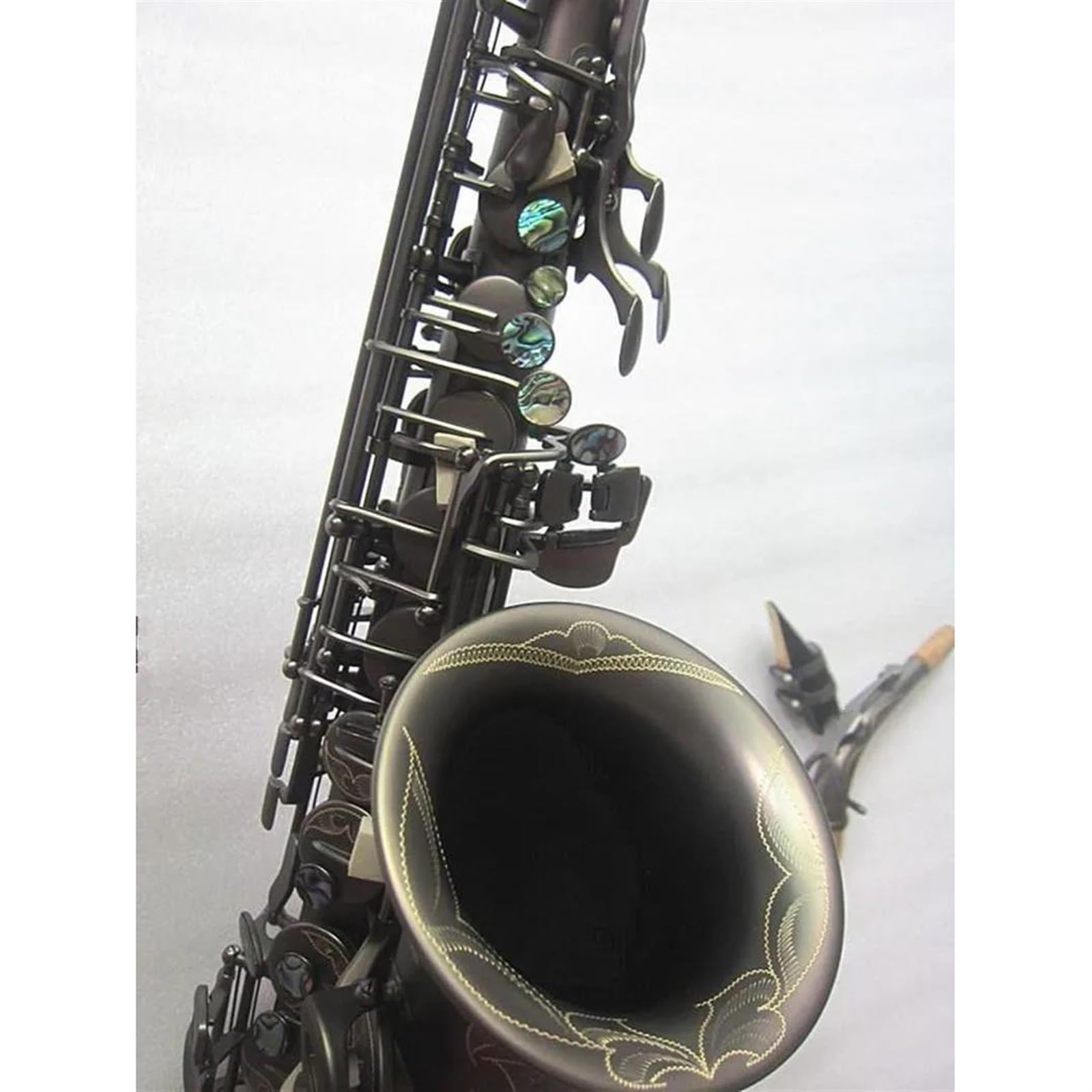 Saksofon altowy Czarny Eb Tune Instrument muzyczny Saksofon altowy z ustnikiem i trzciną profesjonalny Saksofon (Color : Cloth bag)
