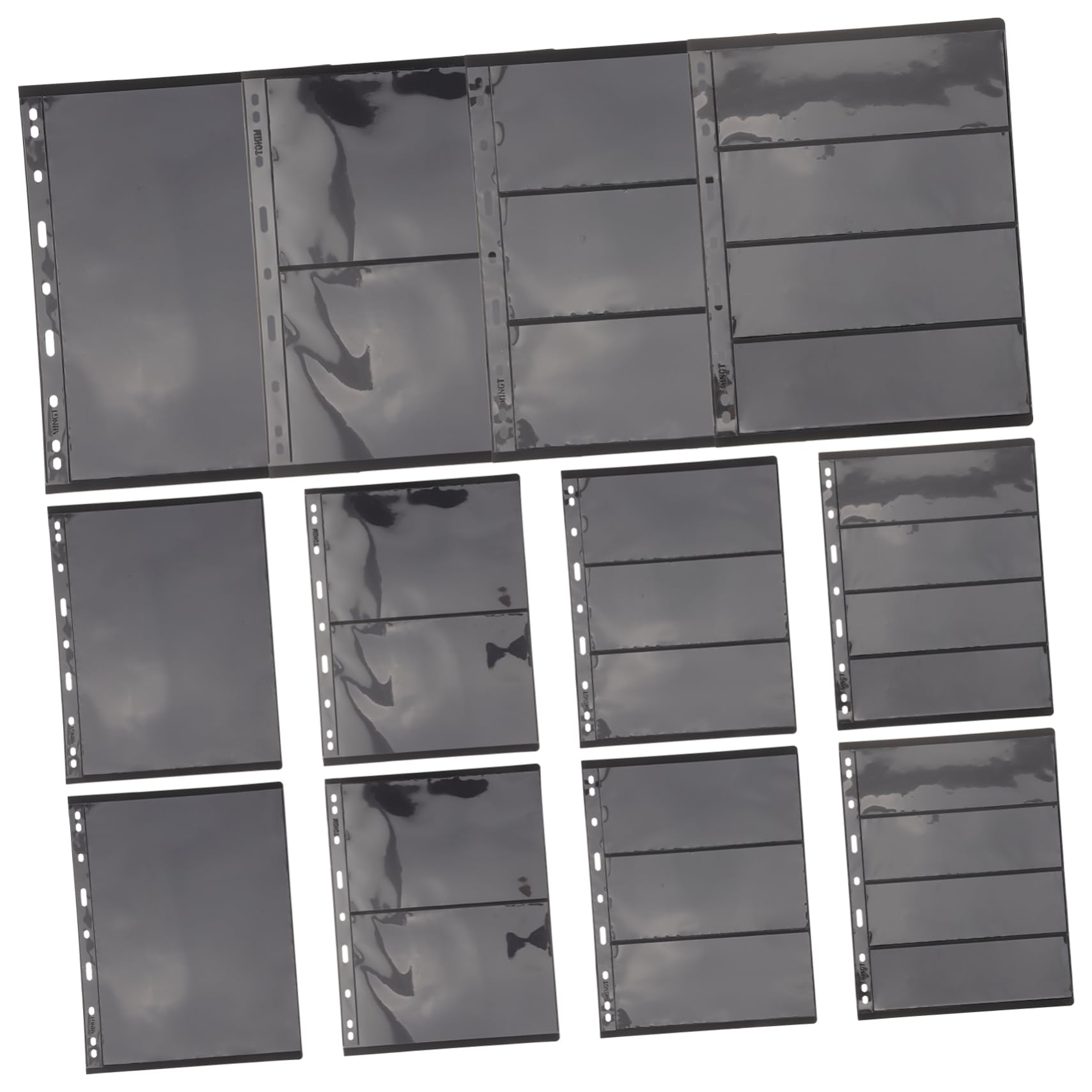 Pages de Timbres Noires en Plastique pour Classeur de Collection 20 Pièces