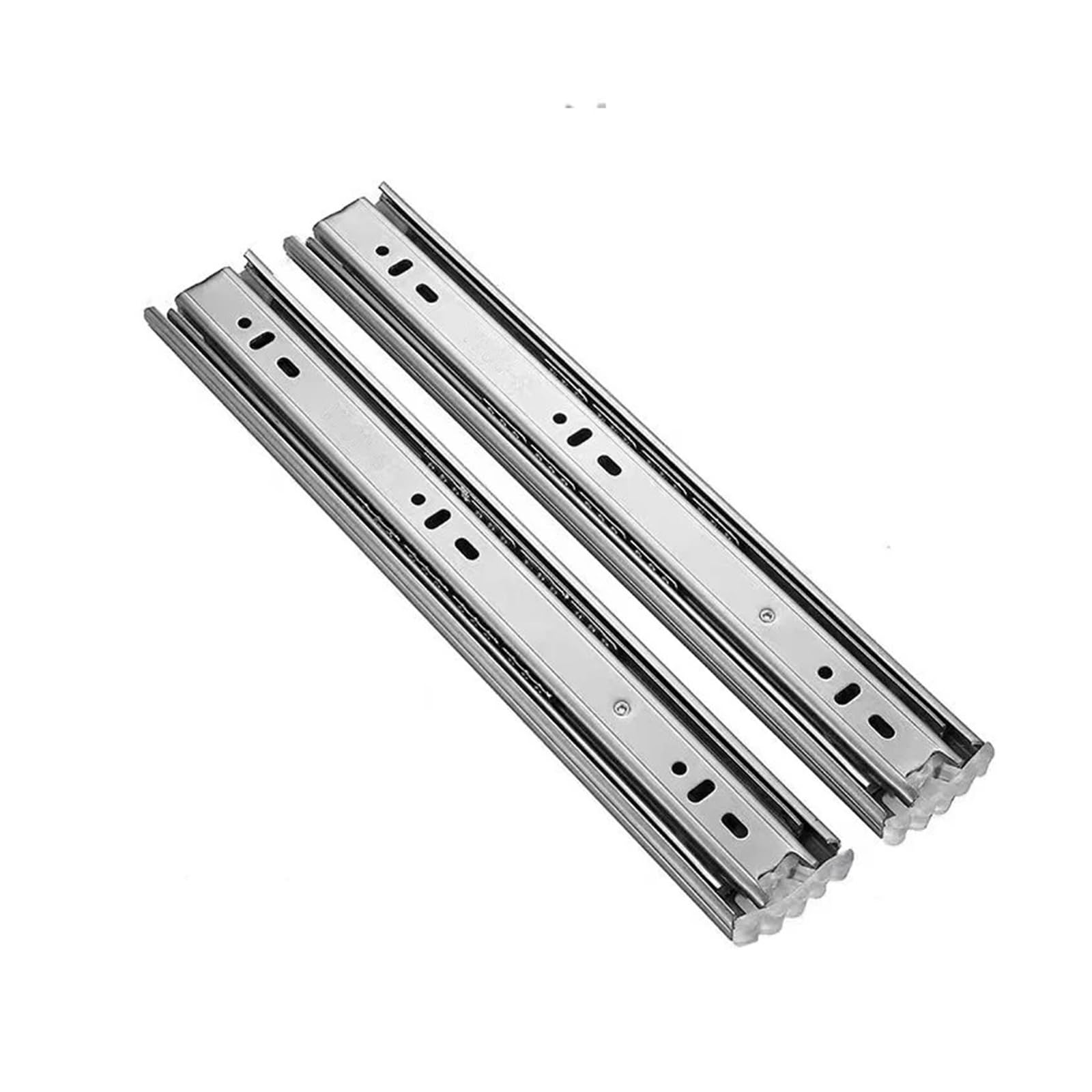 Guías para cajones de alta resistencia, Guía for cajón de acero inoxidable, 3 etapas, cierre suave, rodamiento bolas, amortiguador silencioso, 254-610x45mm, 50KG(356x45x12mm)