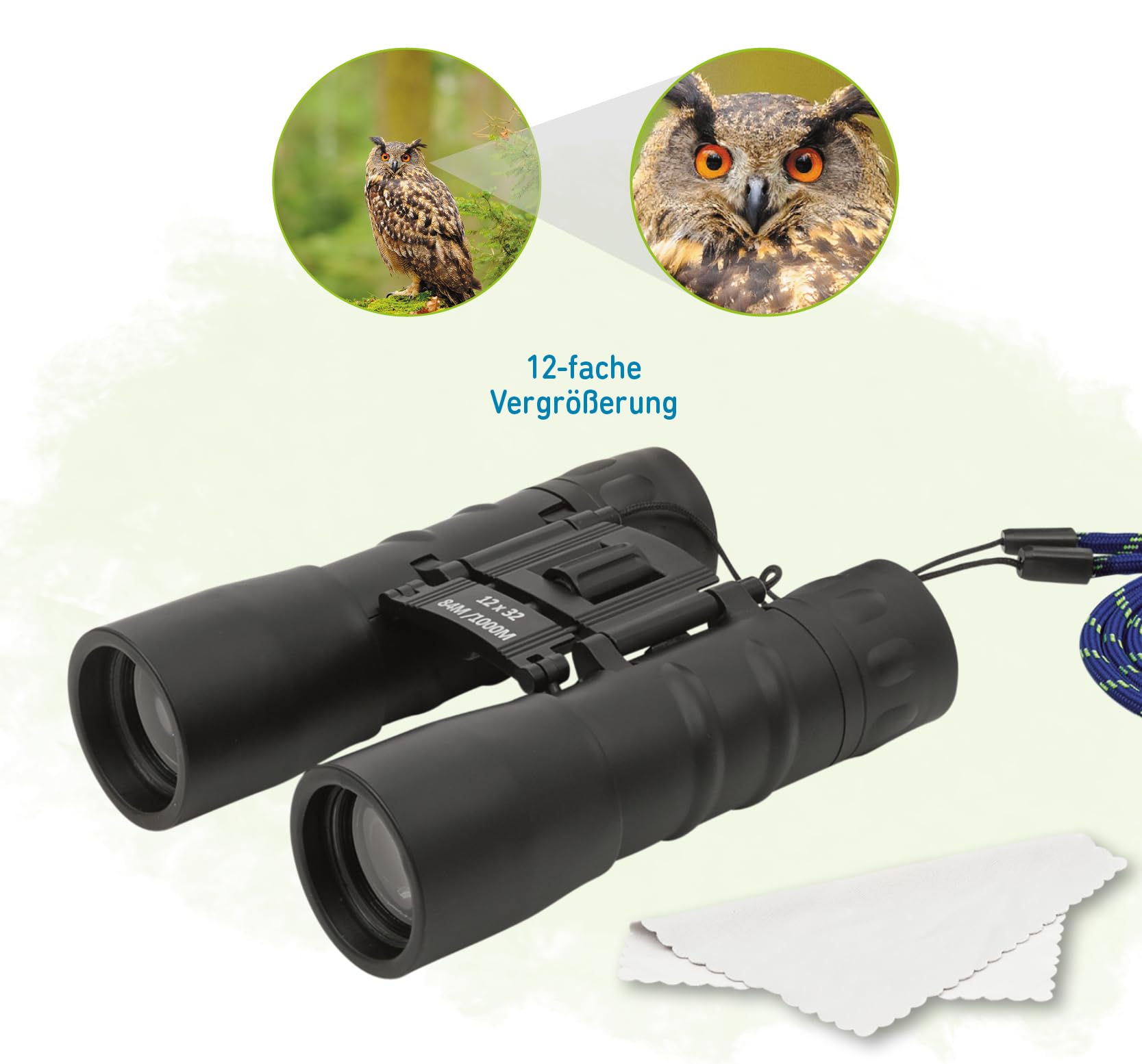 moses. Expedition Natur - Binocolo professionale per bambini con ingrandimento 12x, binocolo robusto per osservazioni della natura, ideale per attività all'aperto e avventura
