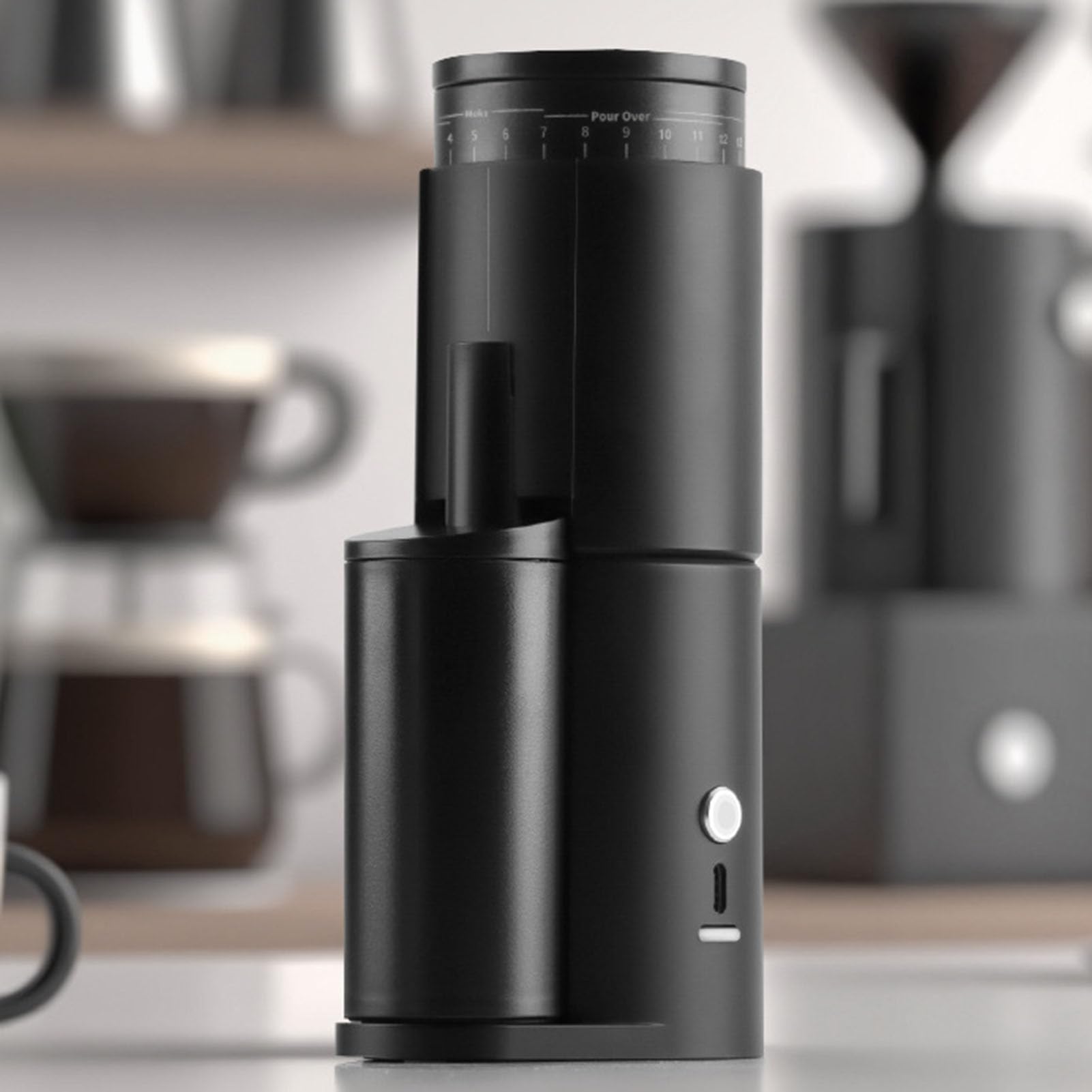 Molinillo de café Eléctrico, Molinillo Portátil Antistático con | Construcción de Acero Inoxidable, Recargable por USB, 25 G, Molido fino.