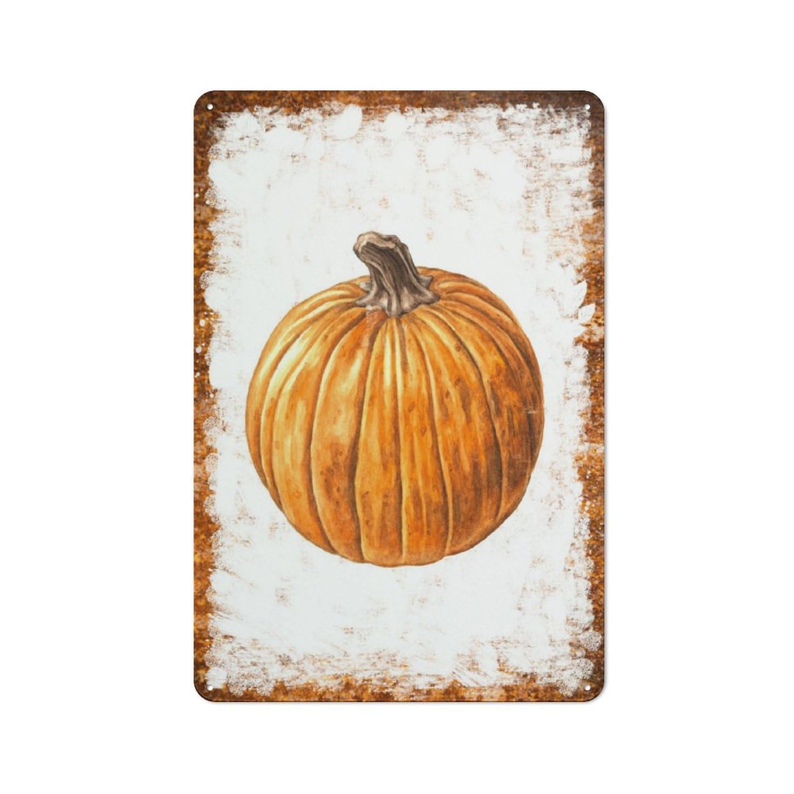 peiyeety Metal Tin Sign Pumpkin Watercolor Pattern Vintage Rustic Wall Art Kitchen Bathroom Bedroom Living Room Cafe Farmhouse Entryway Office Garage Home Bar Laundry Room Porch Patio 8x12 Inch