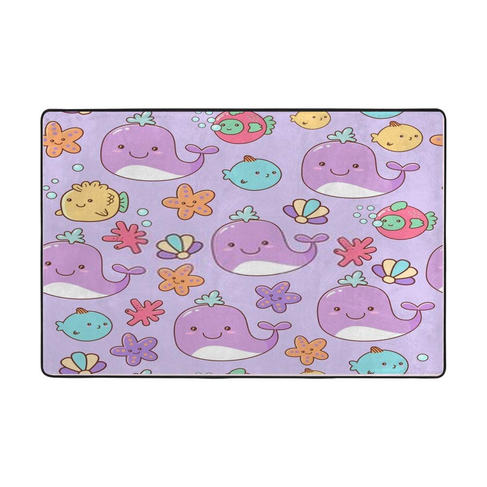 Tapis terrasse et salon kawaii poisson drôle CHEHONG grand format pour sublimer vos dîners
