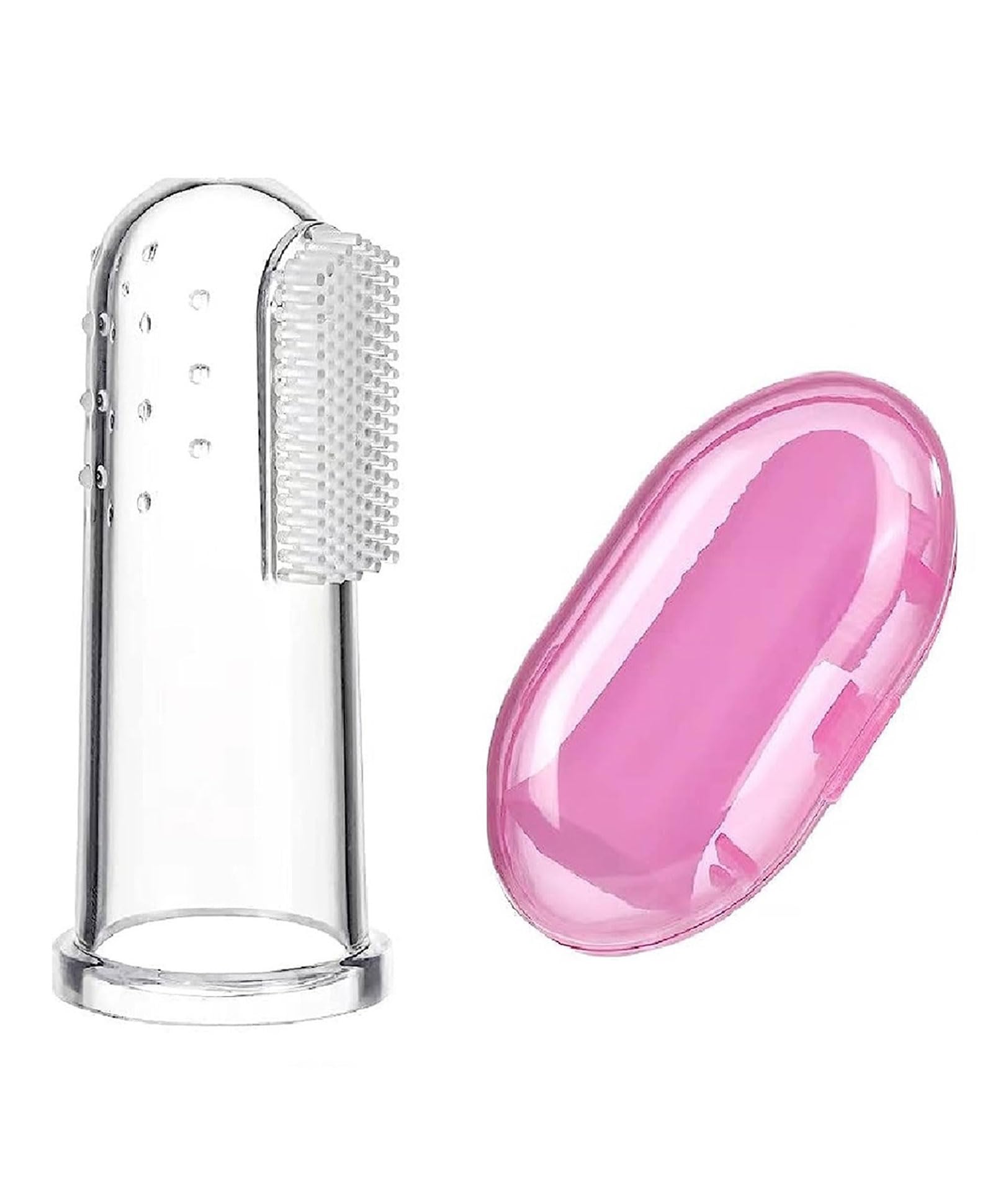 Kritiu Baby Silicone Finger Toothbrush with Case for Easy Cleaning, Gum Massaging, and Soothing Oral Care – Promotes Healthy Teeth and Gums - Finger-Pink, Pack of 1 (B0D2LDR25S) Amazon Price History, Amazon Price Tracker