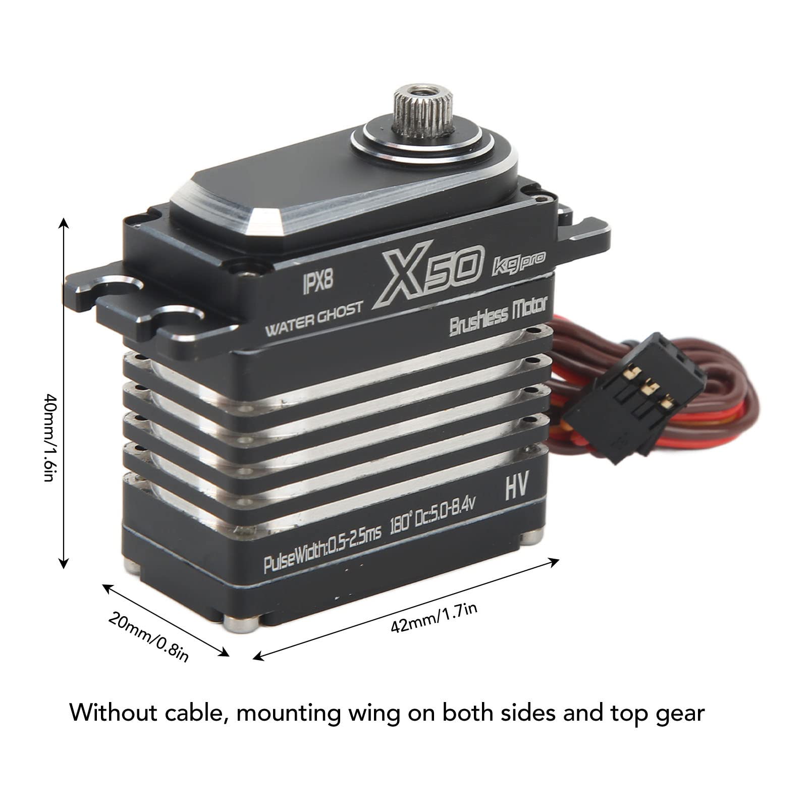 Servo digitale RC , servocomando per auto RC multiuso con ingranaggi precisi ad alta velocità IPx8 per auto RC 1/8 1/10