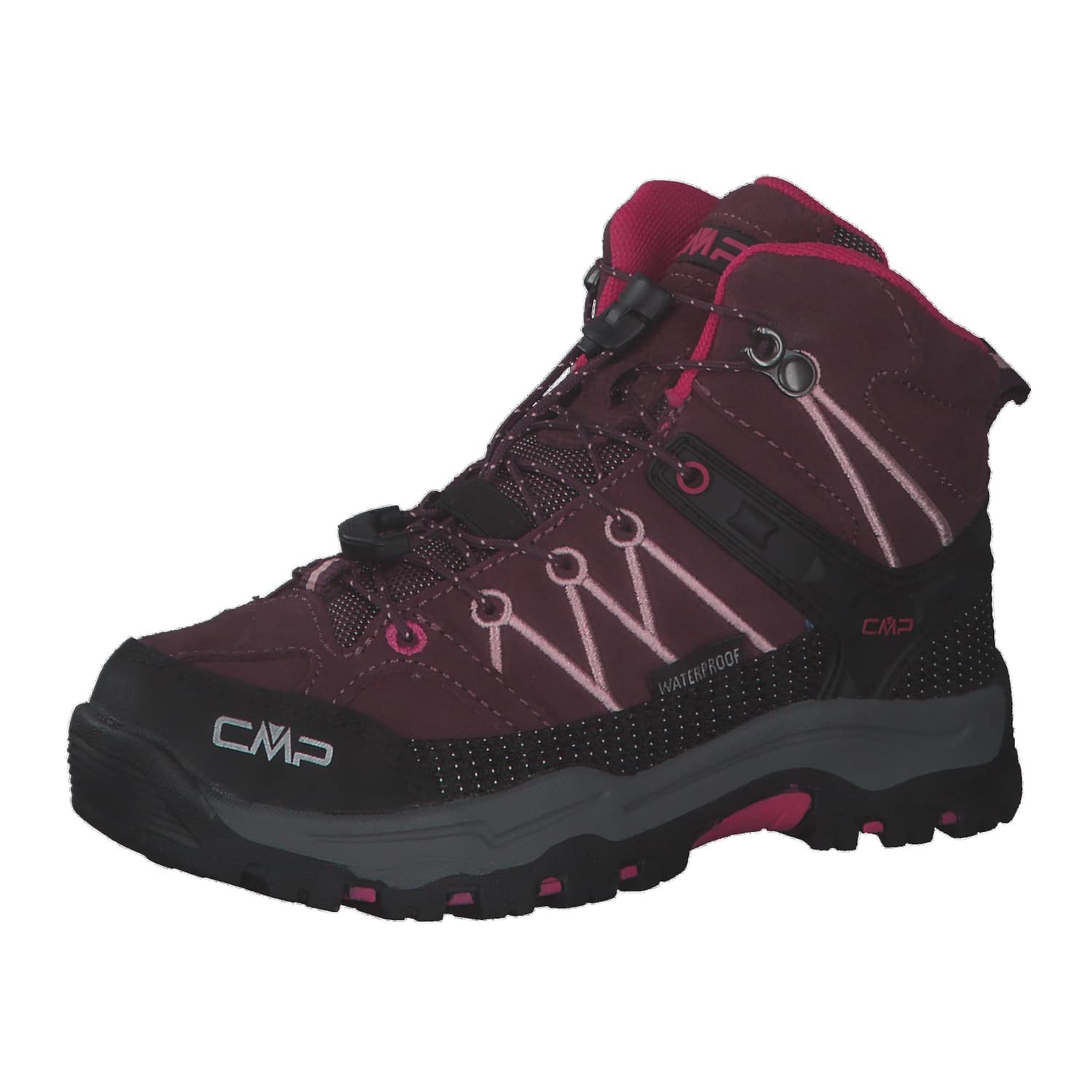 CMP Kids Rigel MID Trekking Shoes WP, Plum-Peach, 11 UK