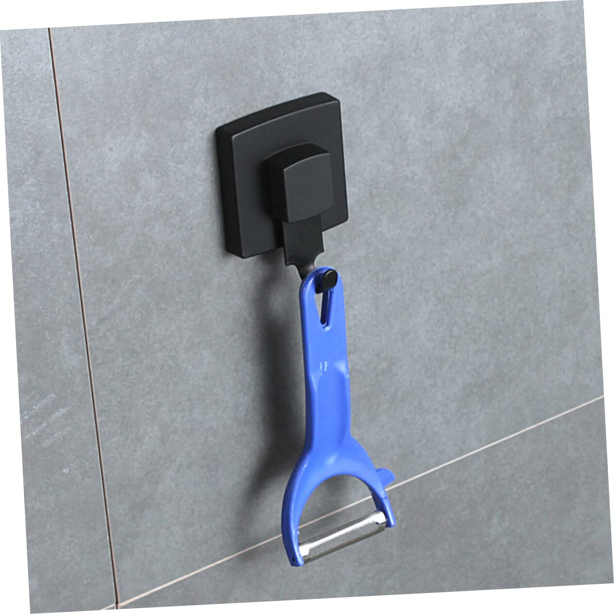 VASDEV Gancho sin Rastro, colgadores de Ventosa sobre la Puerta, Gancho de vacío para baño, Bolsas de Almacenamiento, Acero Inoxidable, Negro, 1 ud.